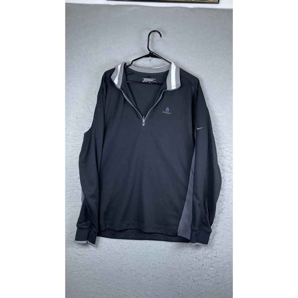 Nike Golf Pullover Mens‎ Large Black Dri-FIT 1/4 Zip Silverado Long Sleeve Top